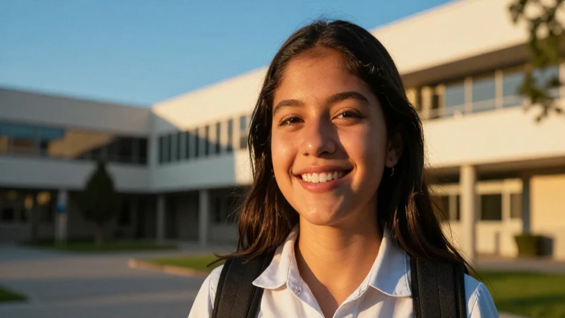 Retrato de estudiante mexicano feliz
