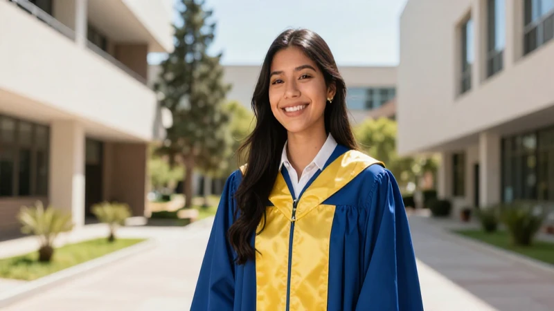 Estudiante mexicana alegre en el campus