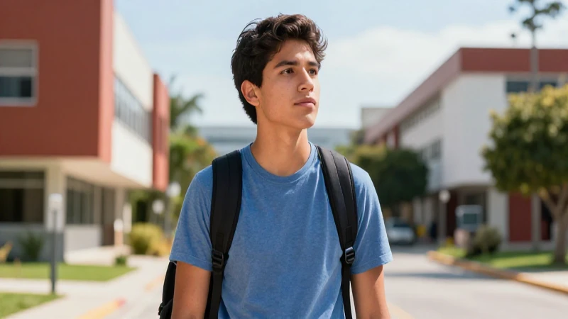 Estudiante mexicano soñando con un futuro brillante