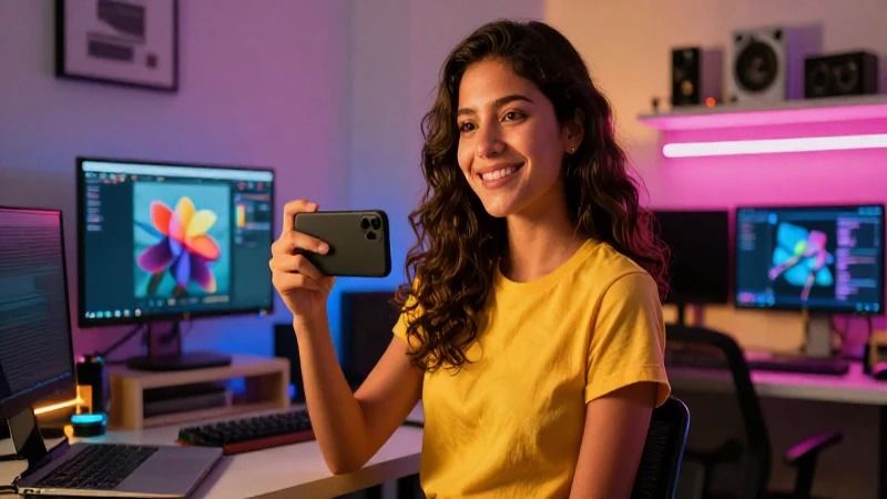 Estudiante mexicano vibrante en un taller moderno