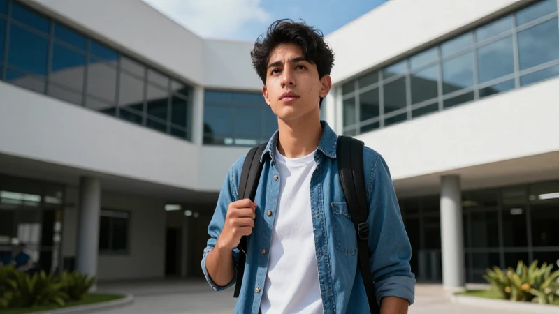 Estudiante mexicano enfocado en el éxito académico