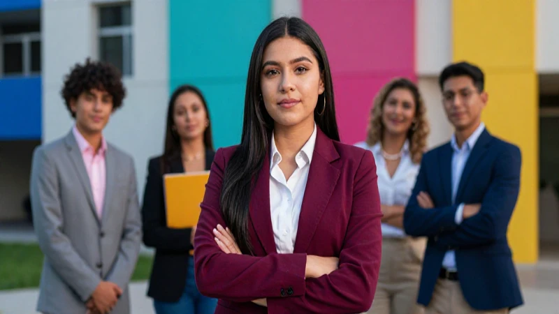 Estudiante mexicano profesional en campus vibrante