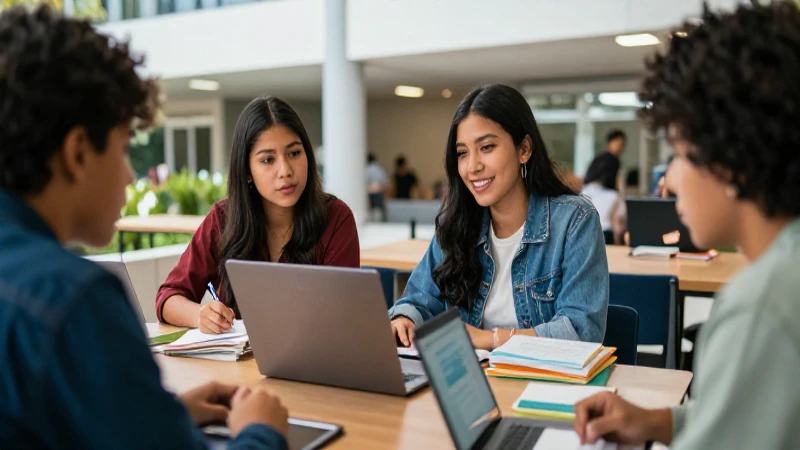Estudiante en campus universitario de alta calidad