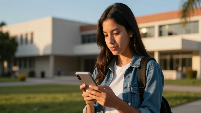 Estudiante mexicano digital en universidad