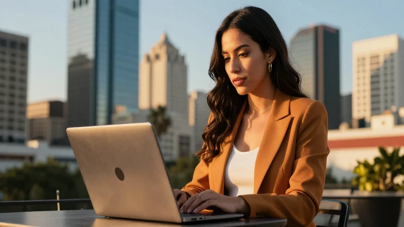 Emprendedora latina atractiva en Ciudad de México