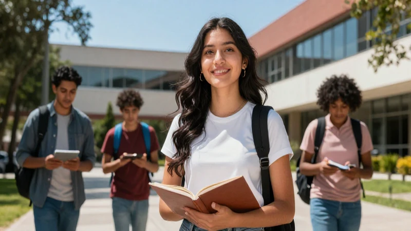 Estudiante mexicano soñando con el futuro brillante
