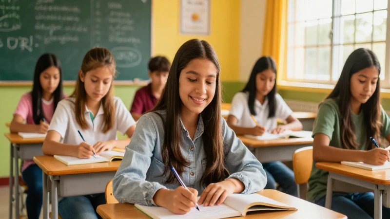 Jóvenes mexicanos triunfan en un aula moderna y luminosa