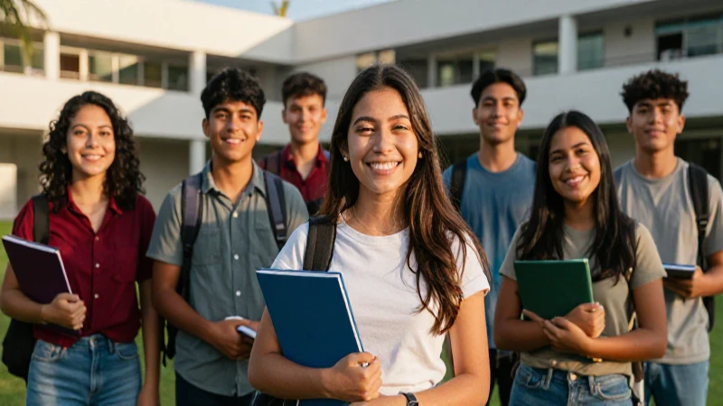 Estudiantes mexicanos brillantes y optimistas