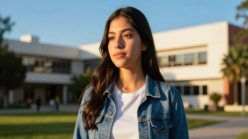 Estudiante mexicano moderno con determinación bajo luz dorada