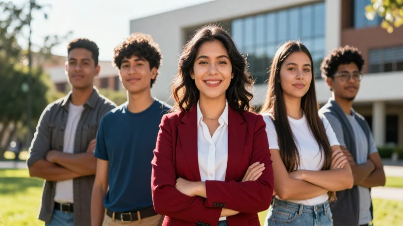 Ilustración vibrante de estudiante mexicano universitario