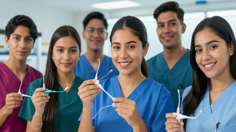 Estudiantes mexicanas de enfermería en laboratorio