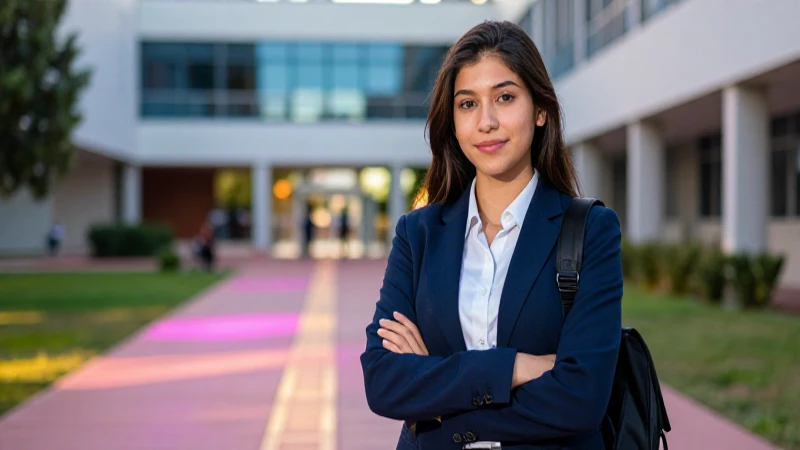 Estudiante mexicana moderna buscando oportunidades