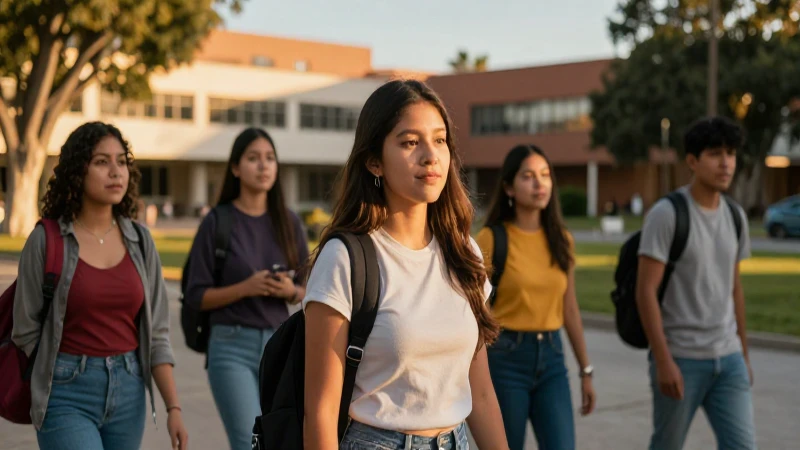 Estudiante mexicano en campus universitario vibrante