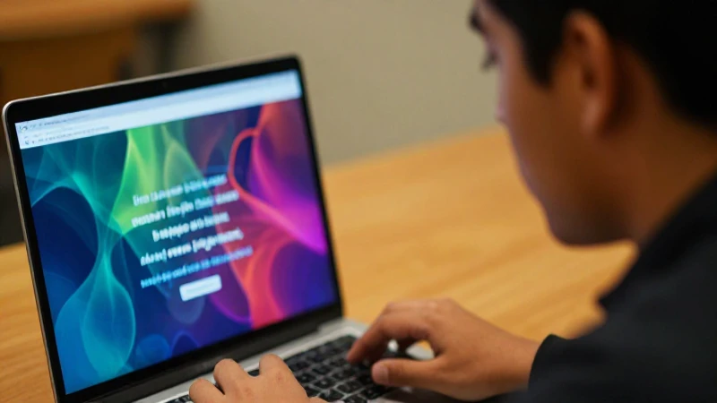 Estudiante mexicano concentrado con laptop