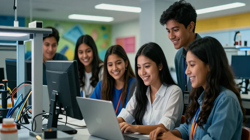 Estudiantes mexicanos en proyecto de ingeniería