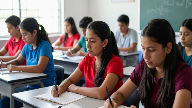 Estudiantes mexicanos enfocados en clase moderna