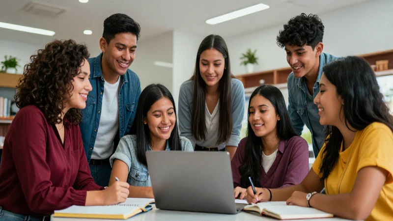 Estudiantes universitarios mexicanos celebrando el éxito académico