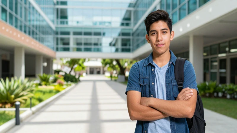 Joven estudiante mexicano triunfa en moderno campus luminoso