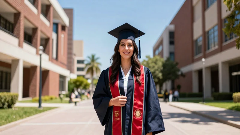 Graduado mexicano exitoso en campus moderno