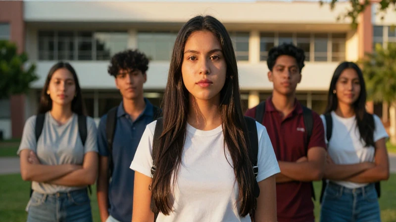Estudiante mexicano diverso creciendo en universidad