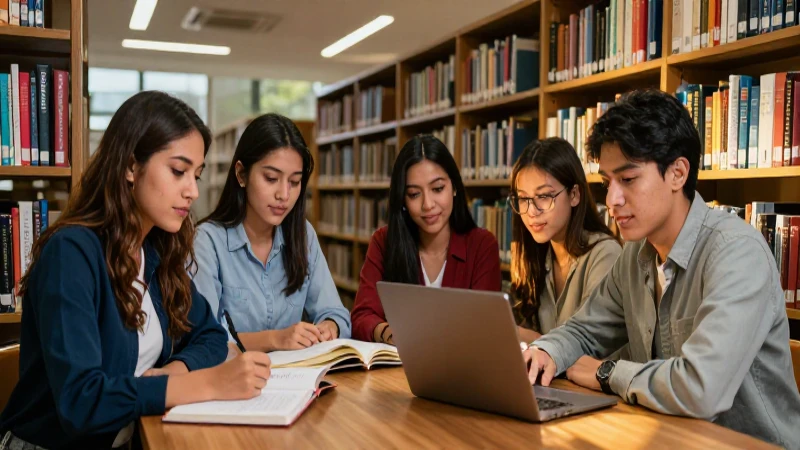 Estudiante mexicano en biblioteca, fotografía profesional vibrante