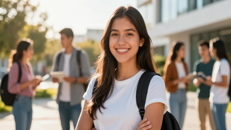 Joven mexicano sonriente en entorno moderno y vibrante