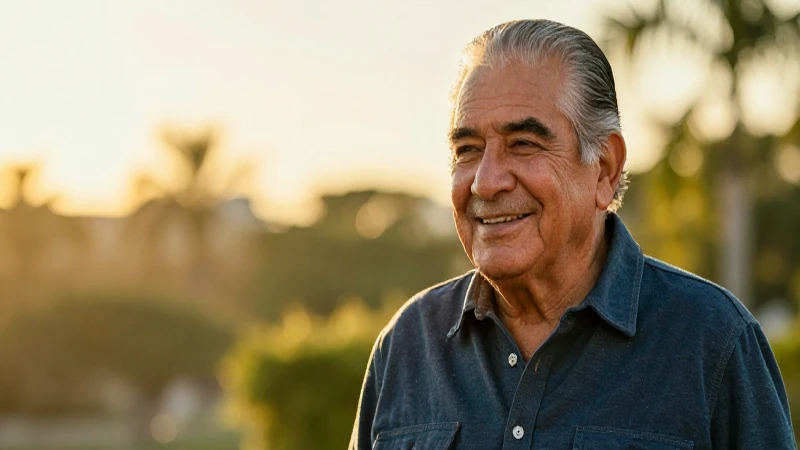 Hombre mexicano dignificado sonriendo en retiro