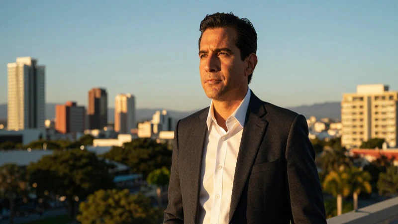 Profesional mexicano confiado con luz dorada