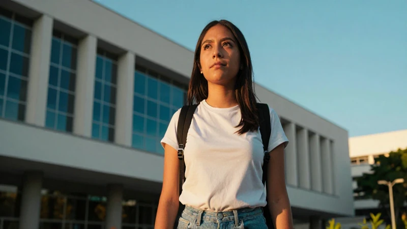 Estudiante mexicano decidido en IPN al atardecer
