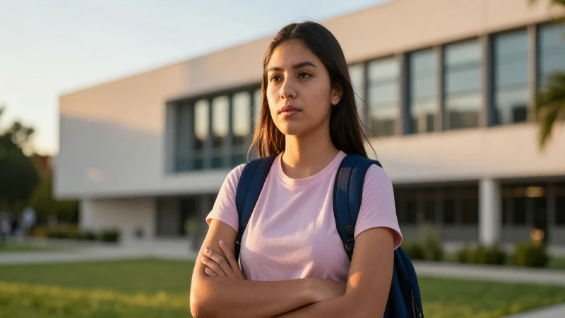 Retrato dinámico y cinematográfico de estudiante mexicano
