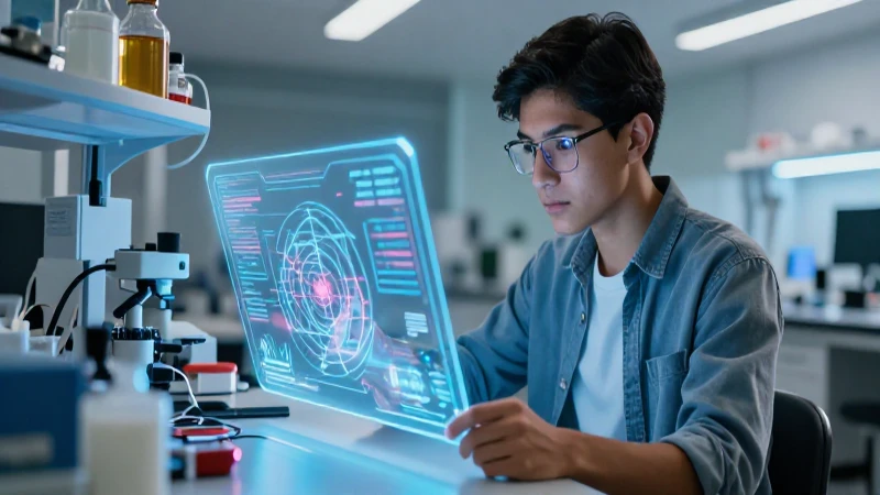 Estudiante mexicano en proyecto de ingeniería futurista