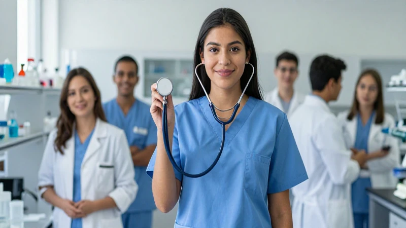 Estudiante mexicano de medicina en laboratorio