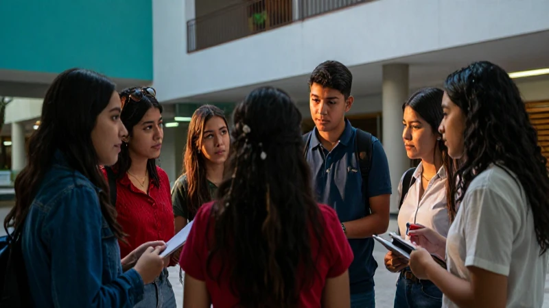 Estudiantes colaboran en un campus universitario moderno