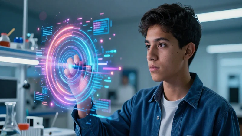 Estudiante mexicano en laboratorio tecnológico