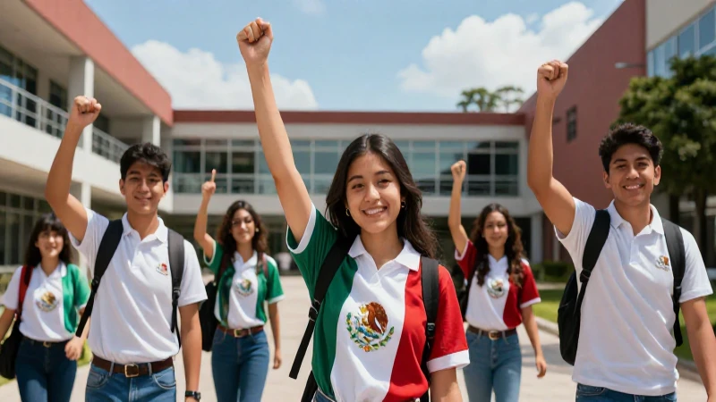 Éxito estudiantil en universidad moderna
