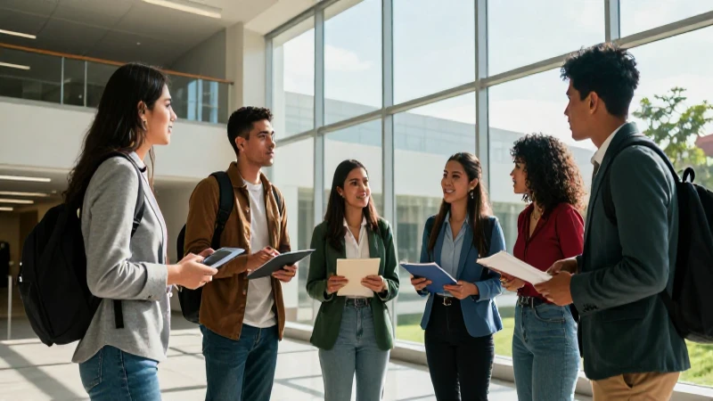 Estudiantes mexicanos exitosos en atrio moderno