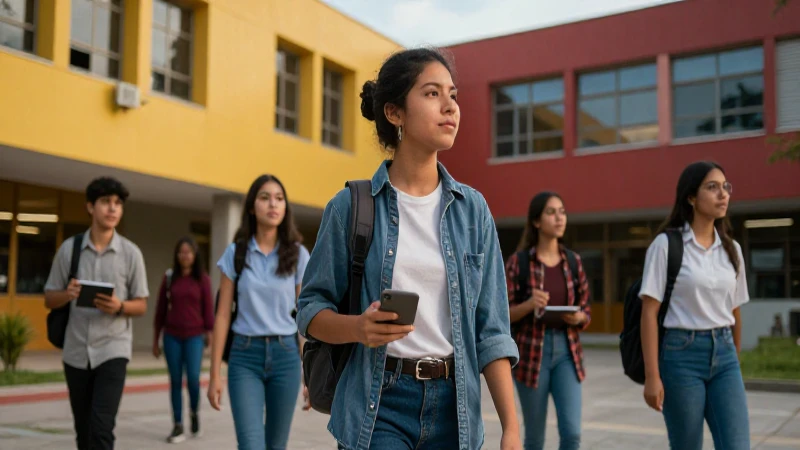 Estudiantes mexicanos en campus universitario vibrante y dinámico