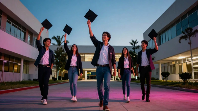 Universitarios mexicanos celebrando grandes triunfos