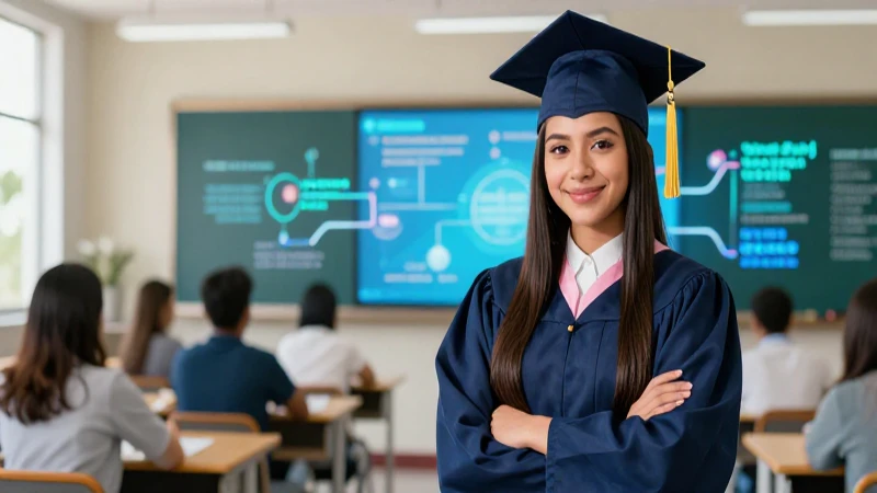 Joven graduado mexicano con oportunidades educativas