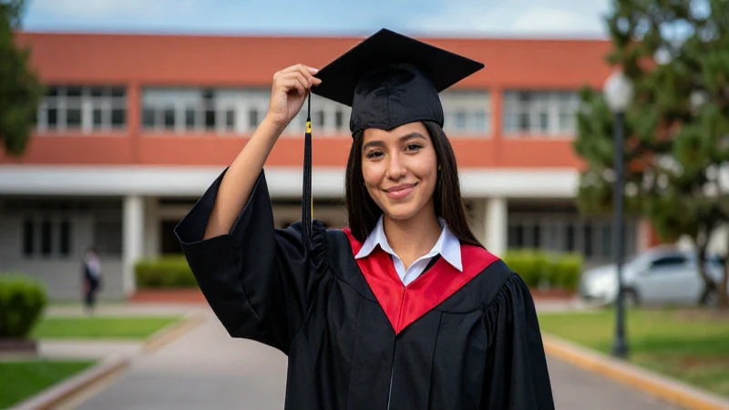 Joven mexicano graduado con estilo cinematográfico