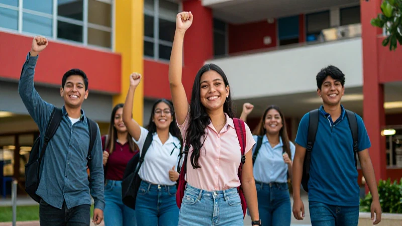 Estudiantes mexicanos celebran su éxito universitario