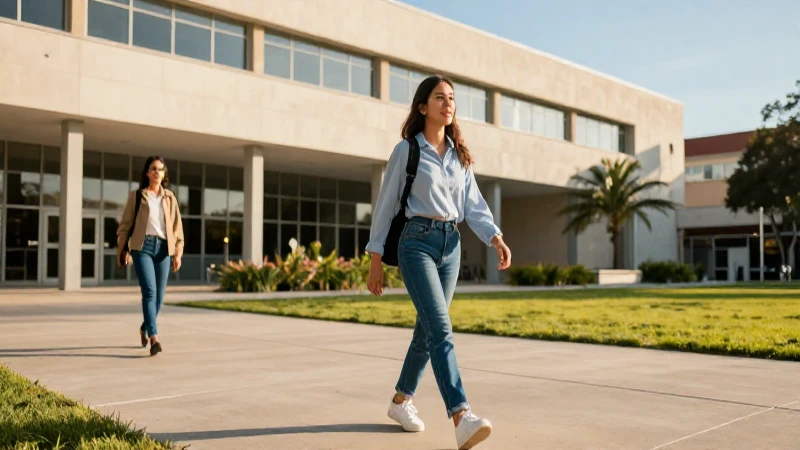 Estudiante mexicano diverso en campus universitario moderno