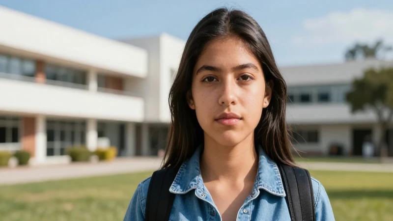 Estudiante mexicano determinado en un campus vibrante