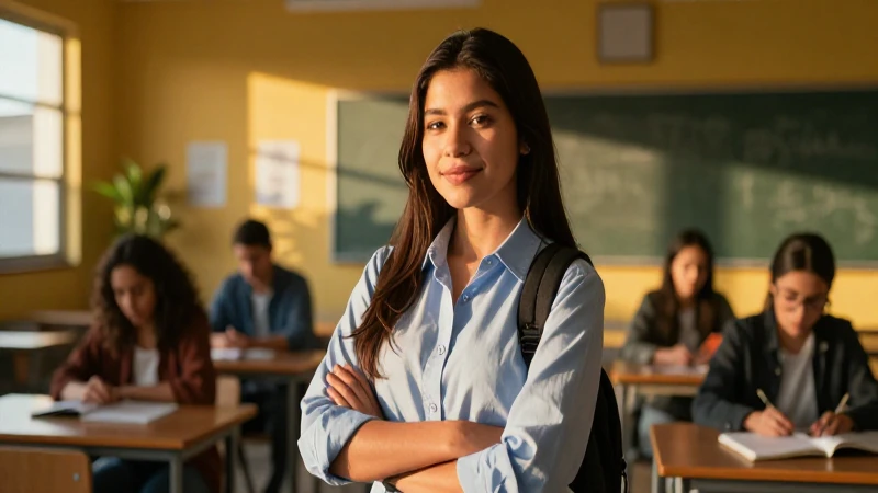 Estudiante mexicano exitoso en ambiente moderno