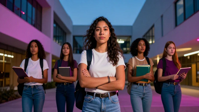Foto vibrante de estudiante mexicana en campus