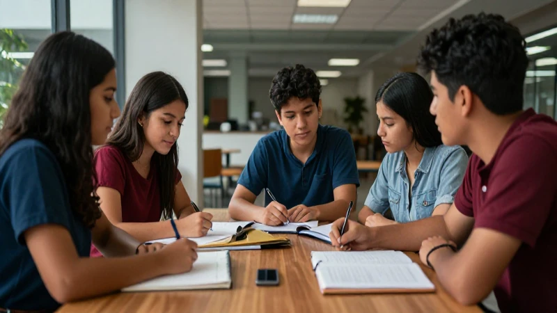 Estudiantes mexicanos modernos y exitosos
