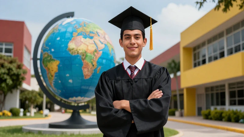 Joven graduado mexicano con visión académica y moderno