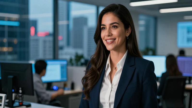 Mujer profesional exitosa en oficina moderna