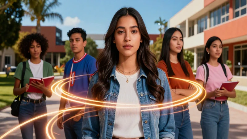 Retrato detallado de estudiante mexicano ambicioso