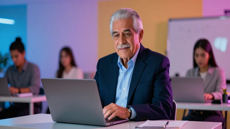 Hombre mexicano mayor exitoso en capacitación